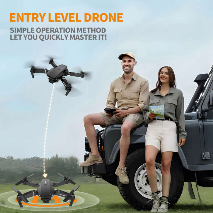 1pc E88 Dual Camera Drone with Optical Flow Foldable Remote Control Quadcopter for Beginners 5-Minut