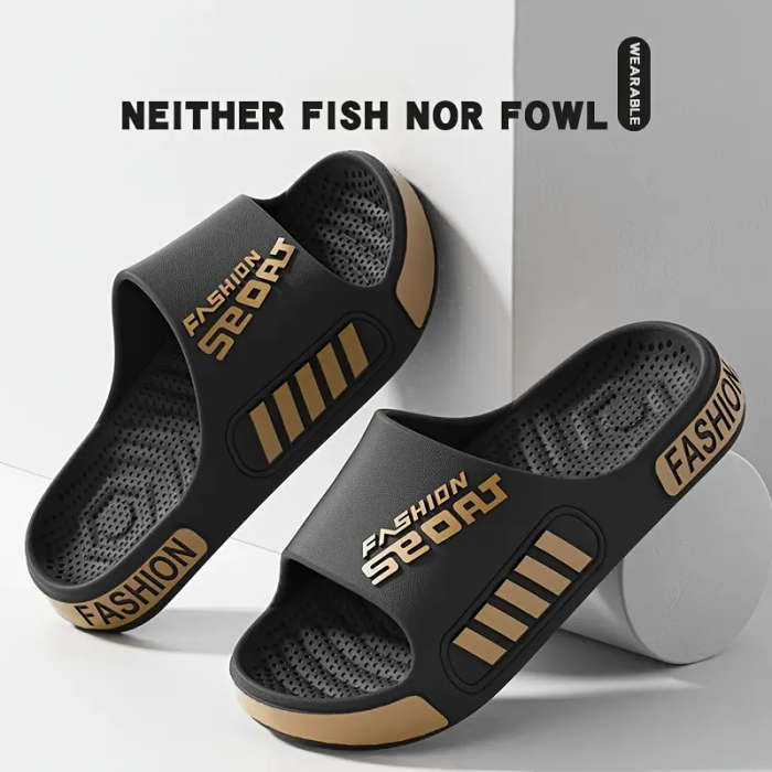 A Pair Of Unisex Stylish Sports Slippers In A-Brown 7.5-8