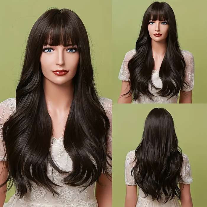 1Pc Dark Brown 40.64cm Fashion Design Wig