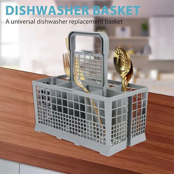 1pc Foldable Universal Dish Rack Basket Baskets with Multifunctional Cutlery Holder Knife an