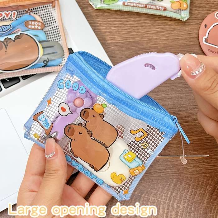 1pc Adorable Capybara Coin Purse Four Styles to Choose From Compact and Portable Cosmetic Headph