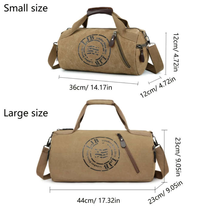 1pc Canvas Messenger Bag For Men Wear-resistant And Scratch-resistant Canvas Bucket Bag Travel Shoul