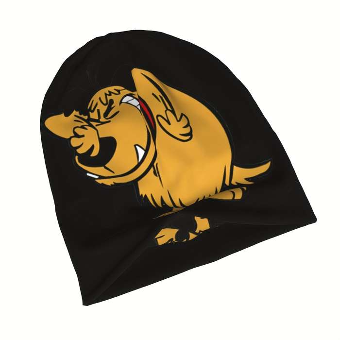 1pc Cartoon Dog Laughing Graphic Skullies Beanies for Men and Women Stretchy Blend Street S