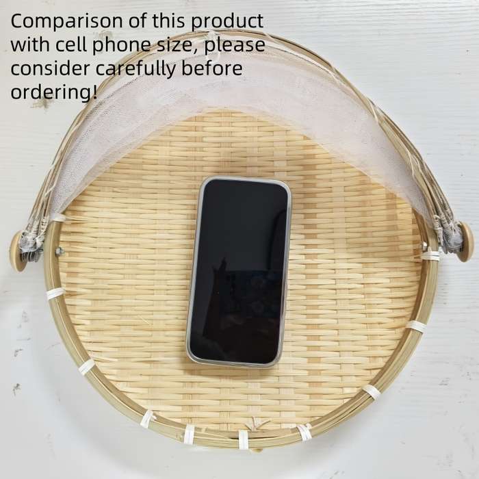 1pc Faridabio Bamboo Storage Basket Rustic Handmade Bamboo Storage Basket Porous Design Dustpr