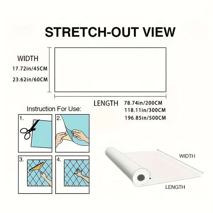 1pc Pure Matte Size 60x200cm 23.62x78.74IN Door Window Sticker