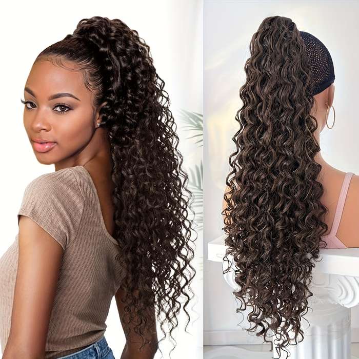 1Pc Dark Brown 66.04cm Fashion Design Wig