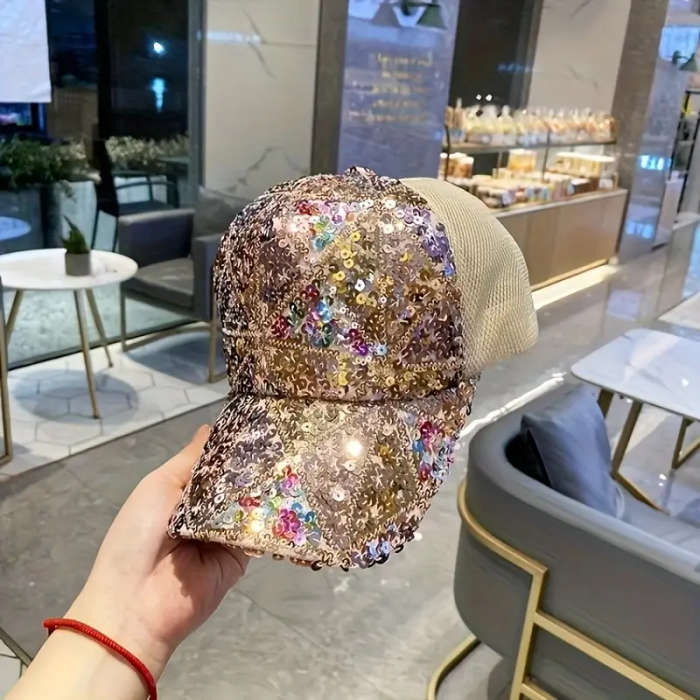 Women's Colorful Sequined Baseball Cap