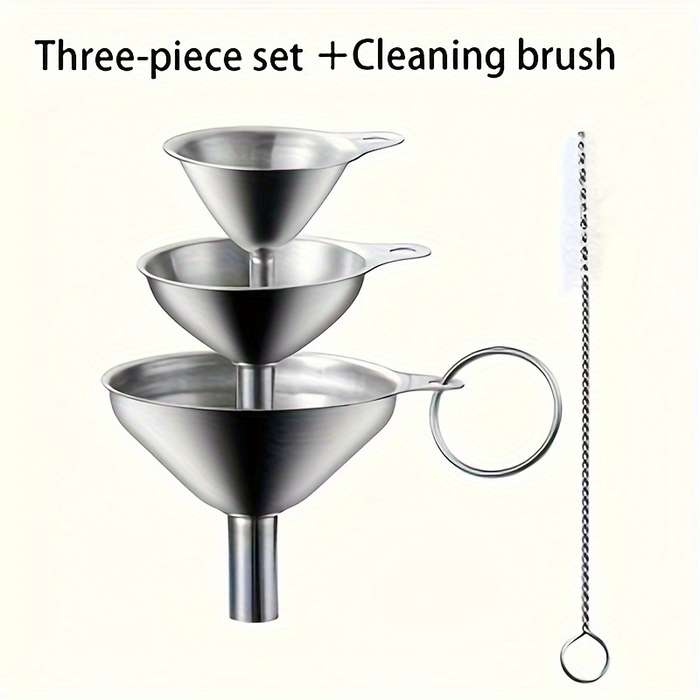 3pcs Stainless Steel Multi-Purpose Funnel Set Heat Resistant Super Versatile for Pouring And