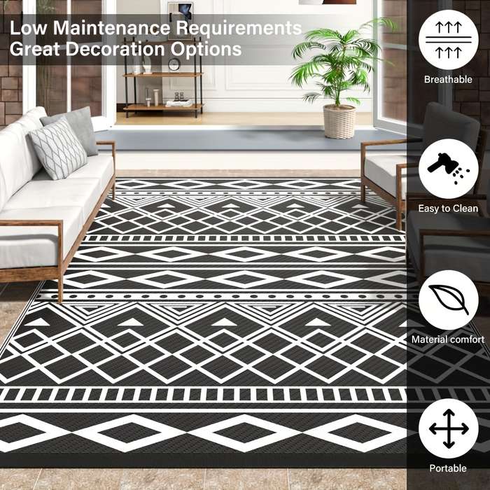 1Pc Black And White 152x244cm Floor Mat