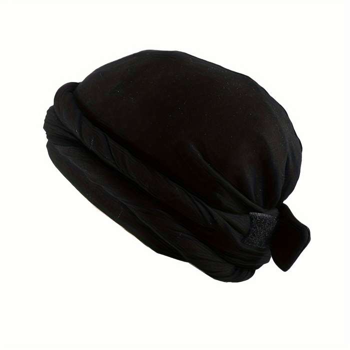 1pc Men's Magic Tape Braided Headwrap Hat Moisture-Wicking Knit Fabric Hand Washable Unisex Hip