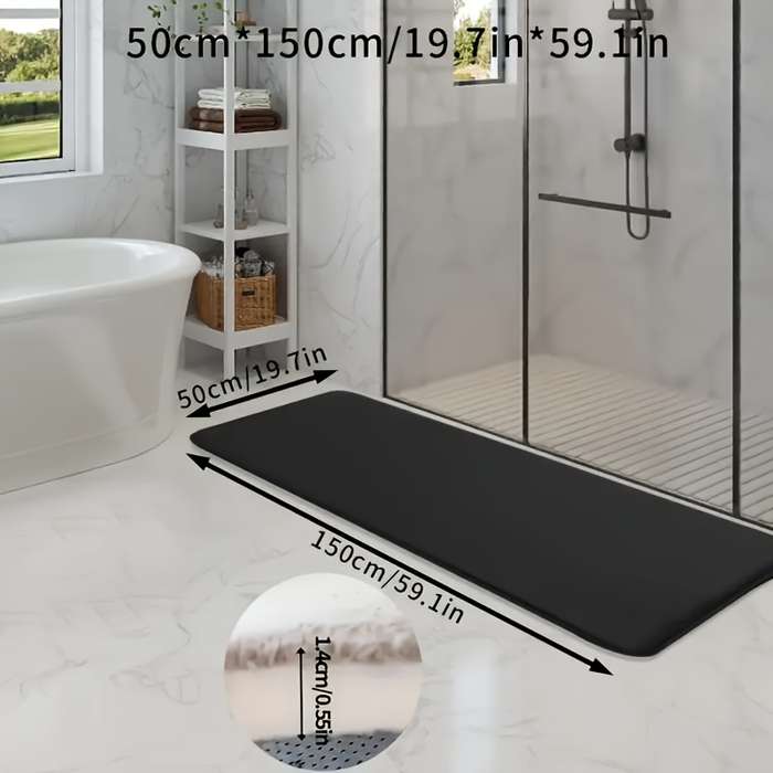 1Pc Black 50x150cm Floor Mat