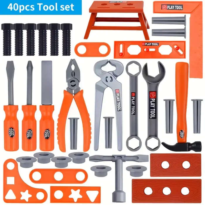 40pcs Youngsters's Simulation Home Play Tool Box Puzzle Toy Combination Boy Simulation