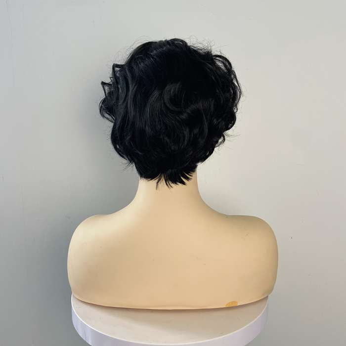 1Pc Black 20.32cm Fashion Design Wig