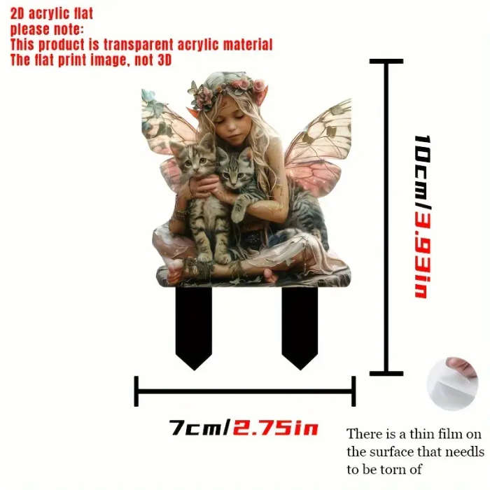1pc Art Deco Fairy Angel Bonsai Accents Plastic Garden Stake Figurines Outdoor Thanksgiving Decor Bo
