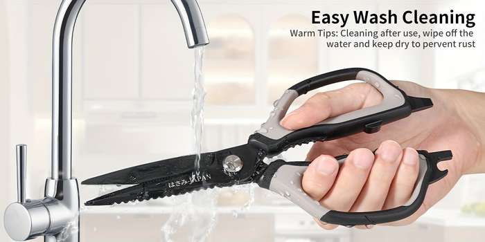 1pc Stainless Steel Kitchen Scissors Multi-Functional Food Shears with Non-Slip Soft Handle S