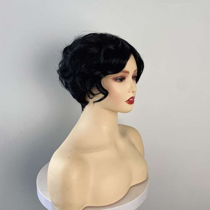 1Pc Black 20.32cm Fashion Design Wig
