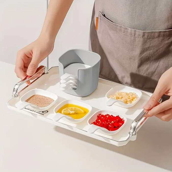 7pcs Set of Versatile Dipping Plates Suitable for Sauces Vinegar Condiments