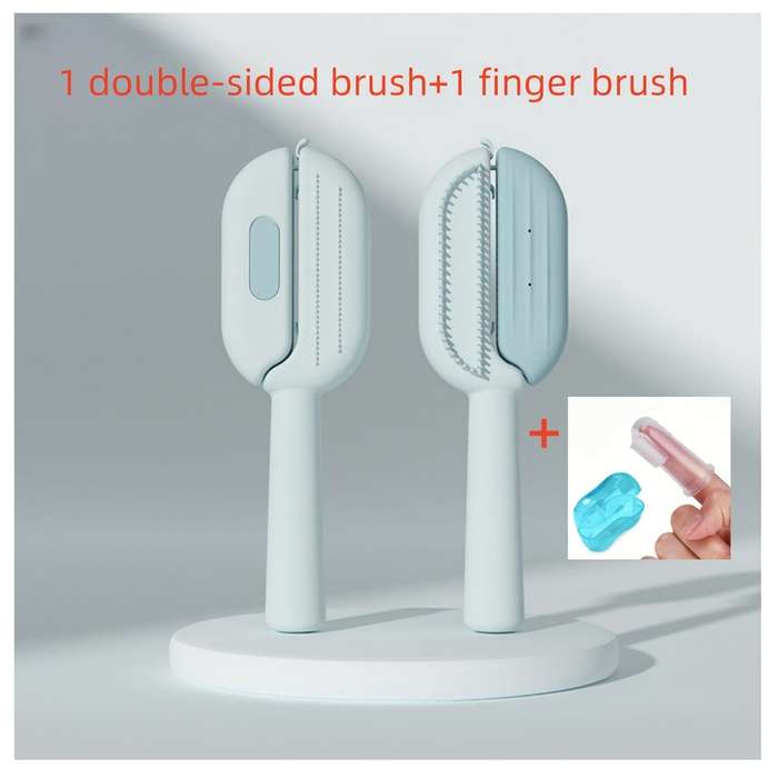 1pc Yellow 2pcs 1 Comb Add 1 Finger BrushPet Comb