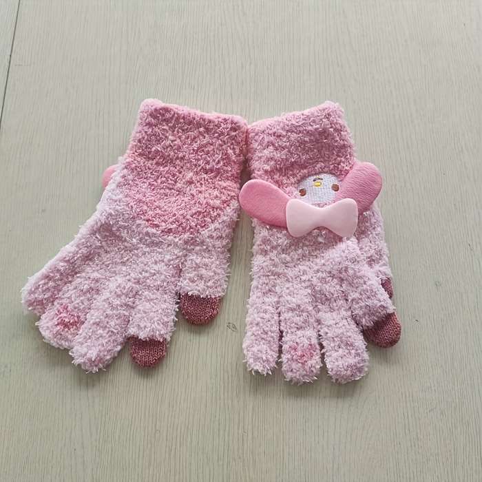 1 Pair Pink Warm Gloves