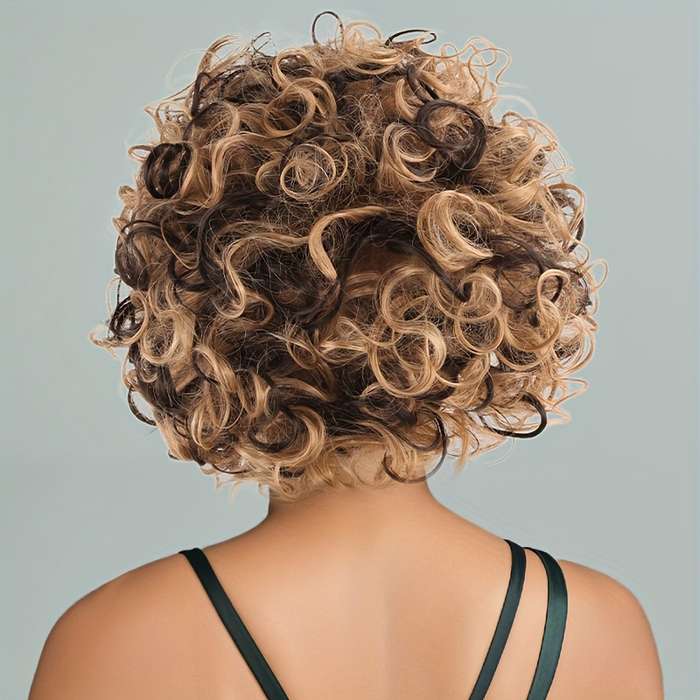 1Pc Black Brown Golden Mix Fashion Design Wig