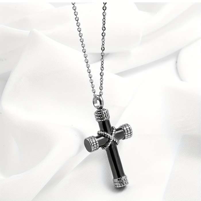 1 Piece Steel Cross Can Be Opened Jesus Theme Pendant
