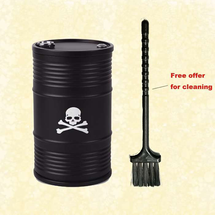 1pc Stylish Aluminum Alloy Car Ashtray with Lid Sleek Black Corrosion-Resistant Design 0.9