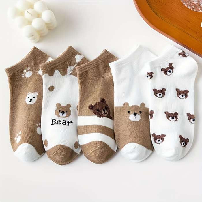 5 Pairs Mixed Color One Size High Elastic Socks