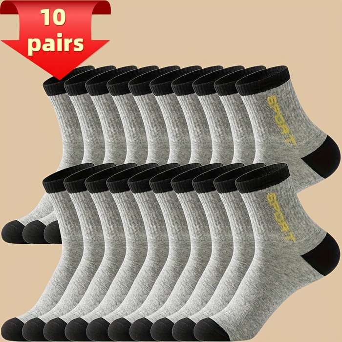 Sock 10 Pairs Light Gray  One Size