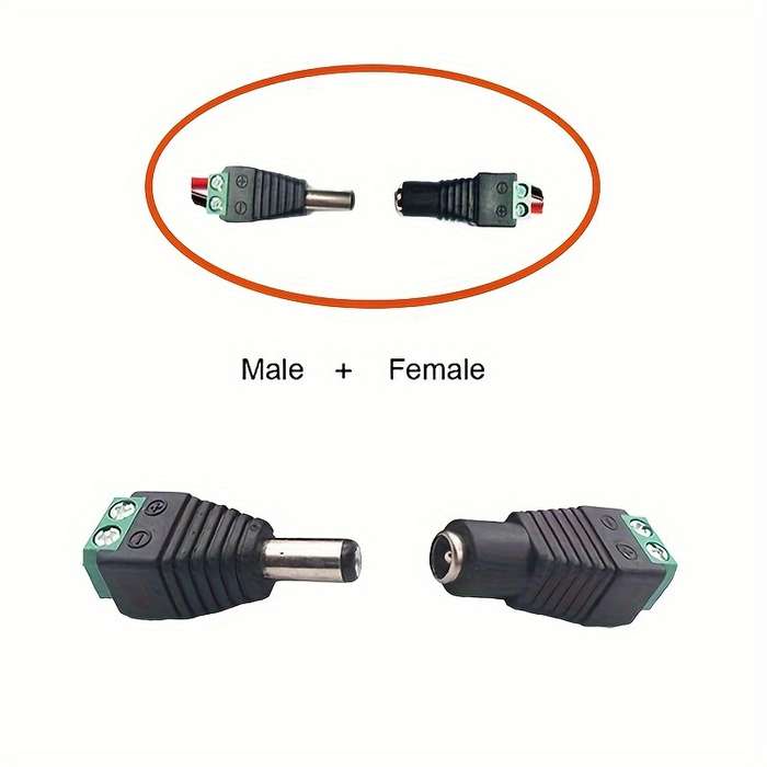 10pcs 5Pair Male Female DC Power Cable Plug Wire Connector Jack Power Plug Adapter for LED Stri