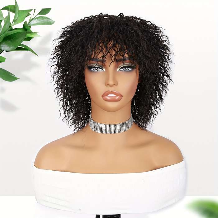 1Pc Dark Brown 30.48cm Fashion Design Wig
