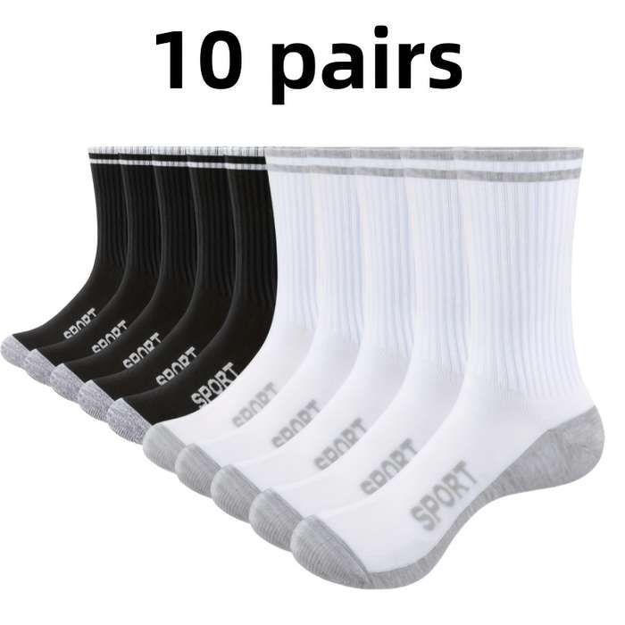 10 Pairs White High Elastic Socks