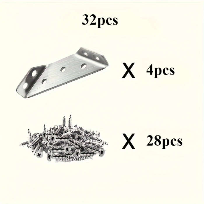 32Piece Set Of Durable Metal Corner Connectors
