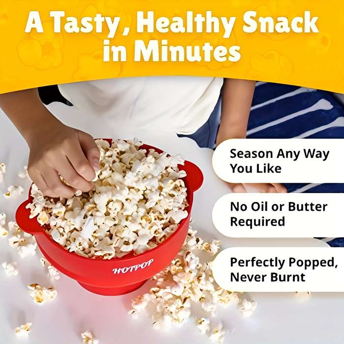 1set Microwave Popcorn Maker Popcorn Maker Foldable Bowl BPA Free and Dishwasher Safe 10 Colo
