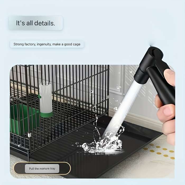 1pc White Bird Cage (with Tray + Feeder + Perch) Pet Cage