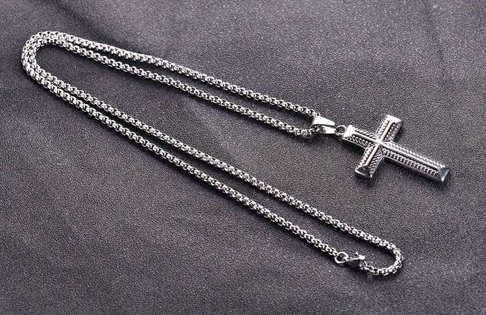 1 Piece Steel Color Pendant Add Chain 60cm Jesus Theme Pendant