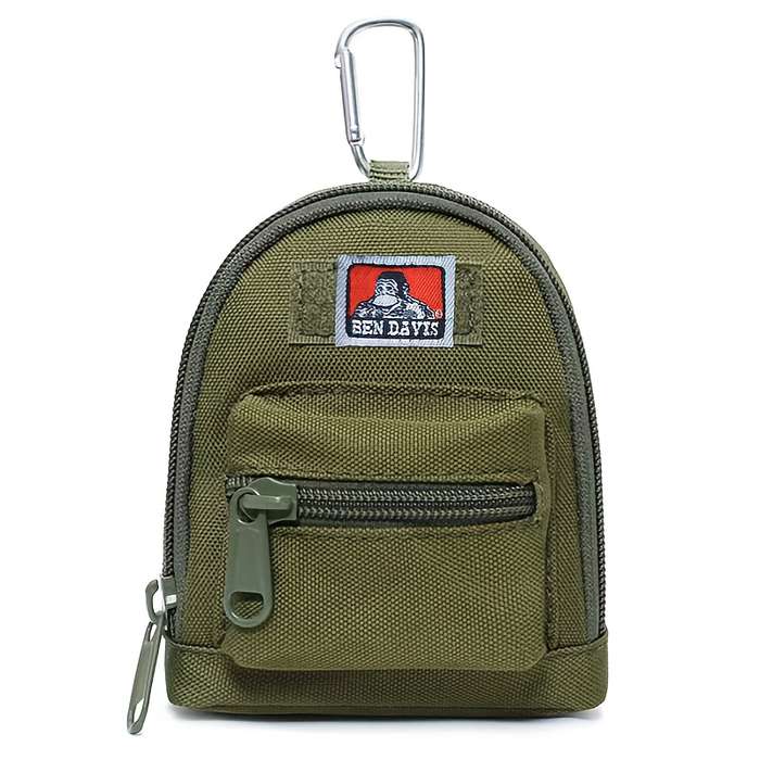 1pc Black Nylon Mini Backpack Key Bag Unisex Compact Wallet Earphone Pouch with Multiple Zipper