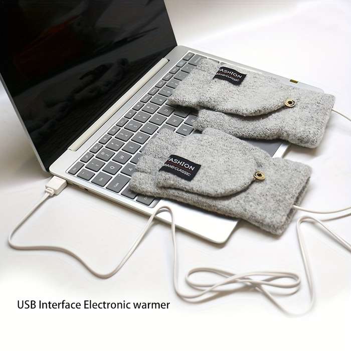 1 Pair Grey Warm Gloves