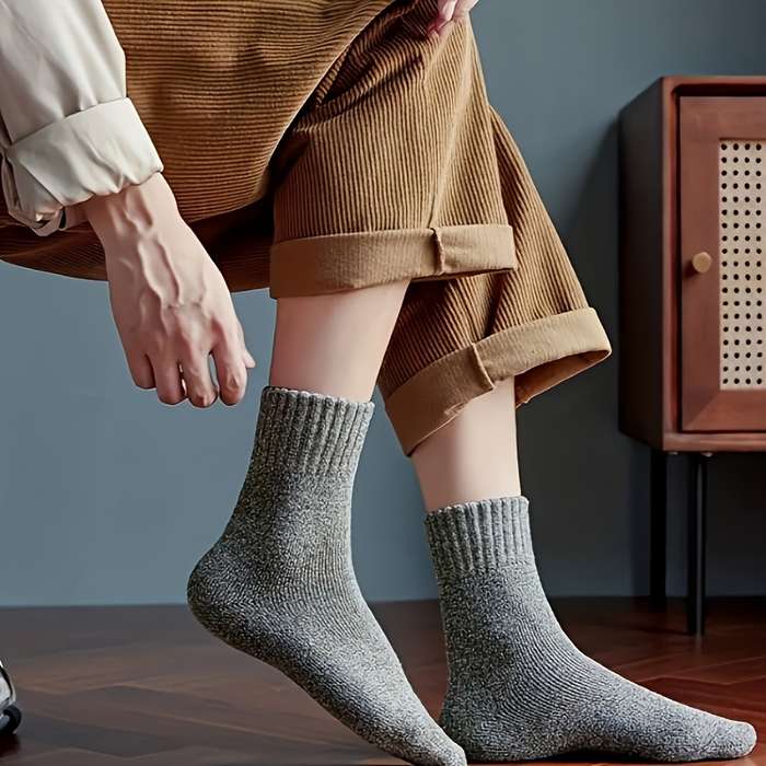5 Pairs Gray One Size High Elastic Socks