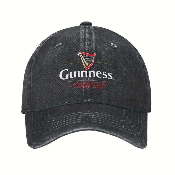 1pc Men's Guinness Whiskey Vintage Distressed Baseball Cap Unisex Cotton Retro Style Sun Prot