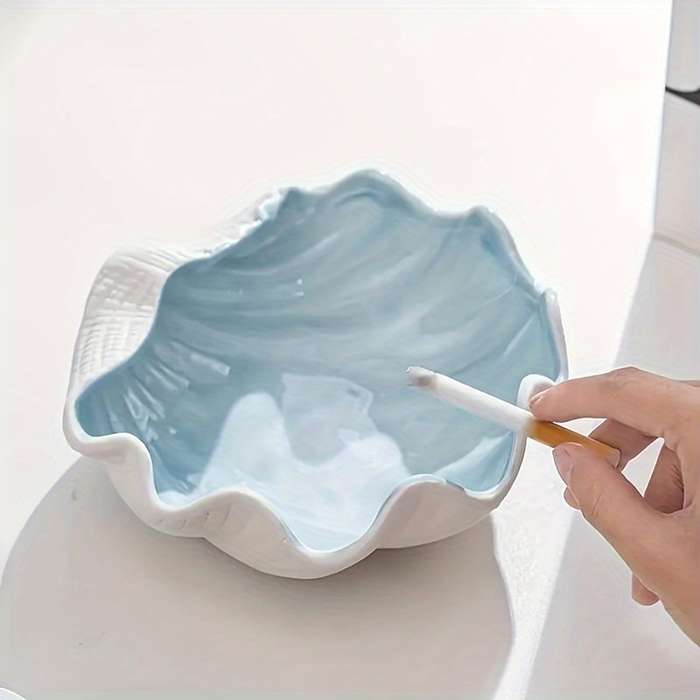 1pc Ocean-Themed Ceramic Starfish Ashtray Handcrafted Nautical Decor with Realistic Sea Textur