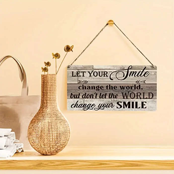 1pc Cozy Charm Vintage-Inspired Wooden Plaque Inspirational Wall Decor for Bedroom Living Room Versa