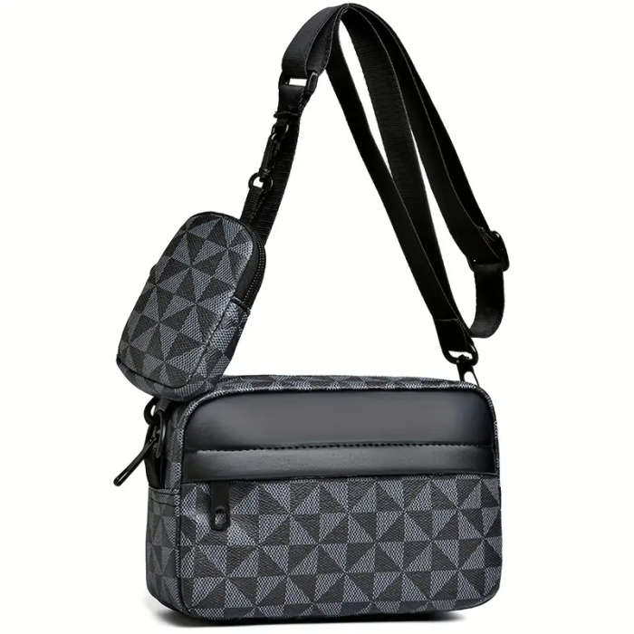1pc Colorblock Faux Leather Crossbody Bag for Women Retro Fashion Small Square
