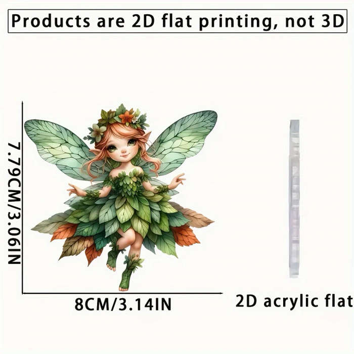 1pc Whimsical Flower Fairy Acrylic Pendant Necklace Vibrant 2D Decor for Car Rearview Mirror Bags Ke