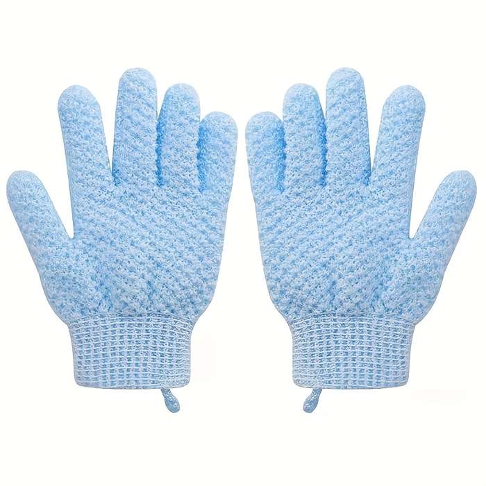 1 Pair Blue Shower Gloves Warm Gloves