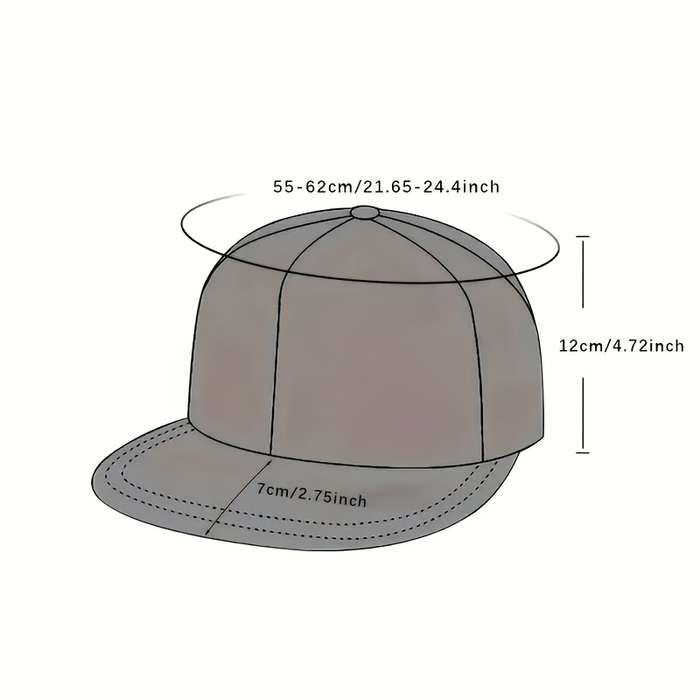 1pc Unisex Hip-Hop Baseball Cap Adjustable Polyester Snapback Retro Style with Geometric Shush