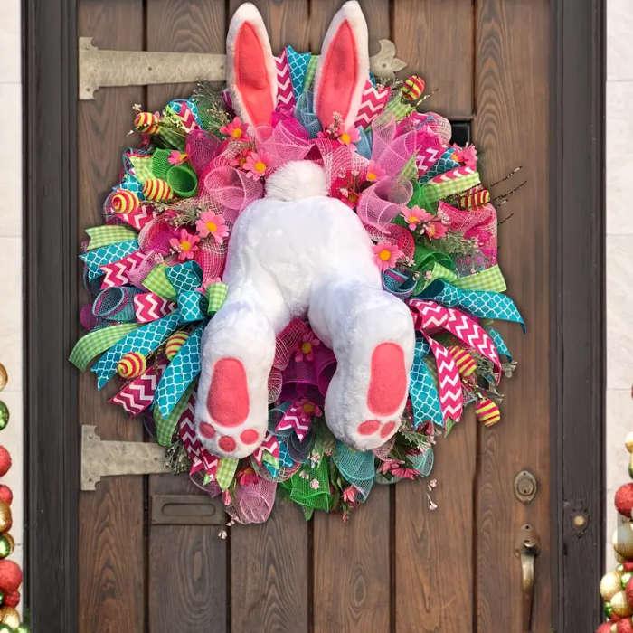 Festive Easter Bunny 1-Piece Wreath