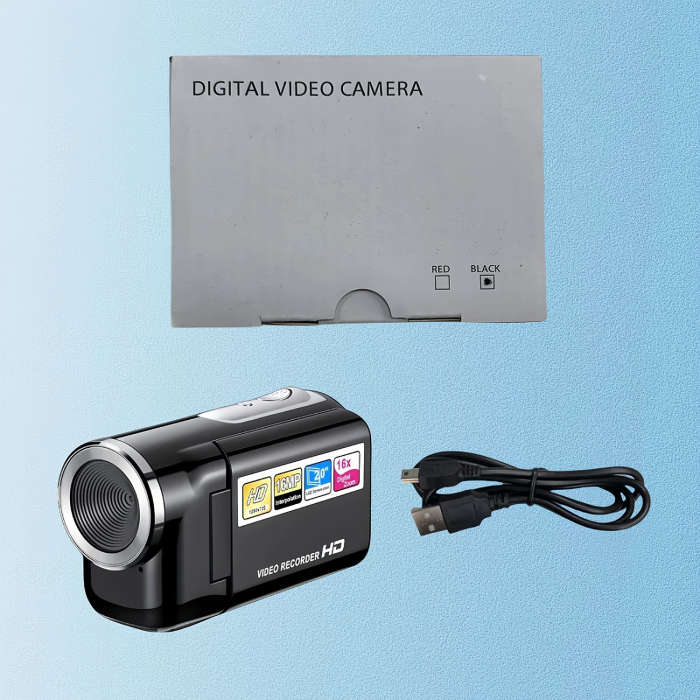 1pc DV Camera with 5.08cm HD IPS Screen 720p Video Capture 8x Digital Zoom Compact Portable Video