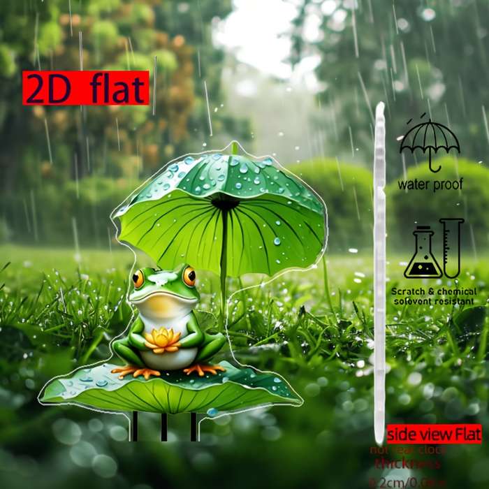 1pc 2D Flat   printing Bohemian Buddha frog acrylic very good for friends garden courtya