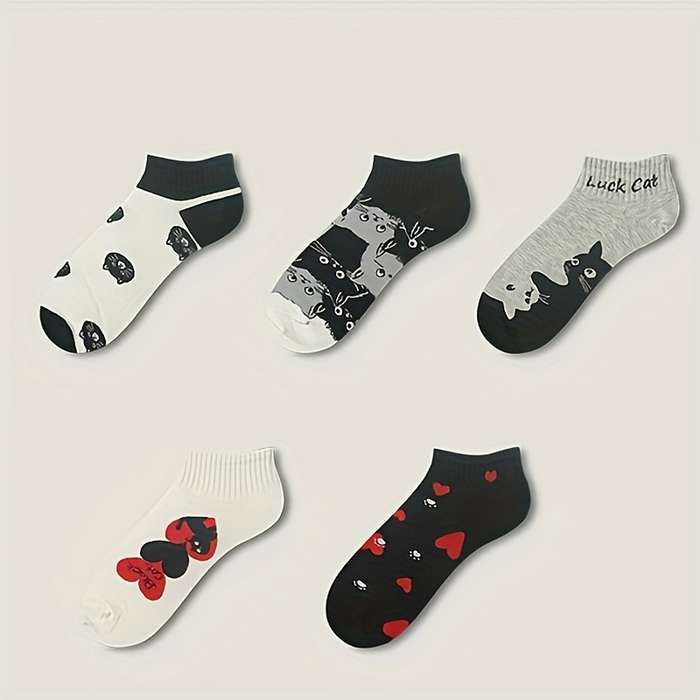 5 Pairs Mixed Color One Size High Elastic Socks