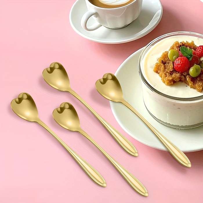 4pcs Stainless Steel Coffee Spoon Set Creative Dessert Spoons for Sugar Stirring Ice Cream